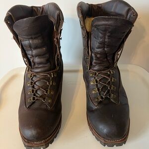 Vintage Chippewa Shearling lined Leather Sherpa Boots